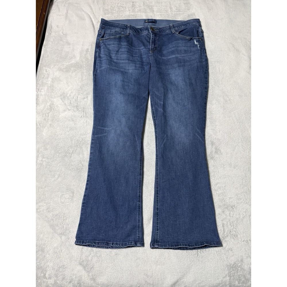 Democracy Jeans Womens 20W Blue Bootcut Denim Stretch Medium Wash 40x30